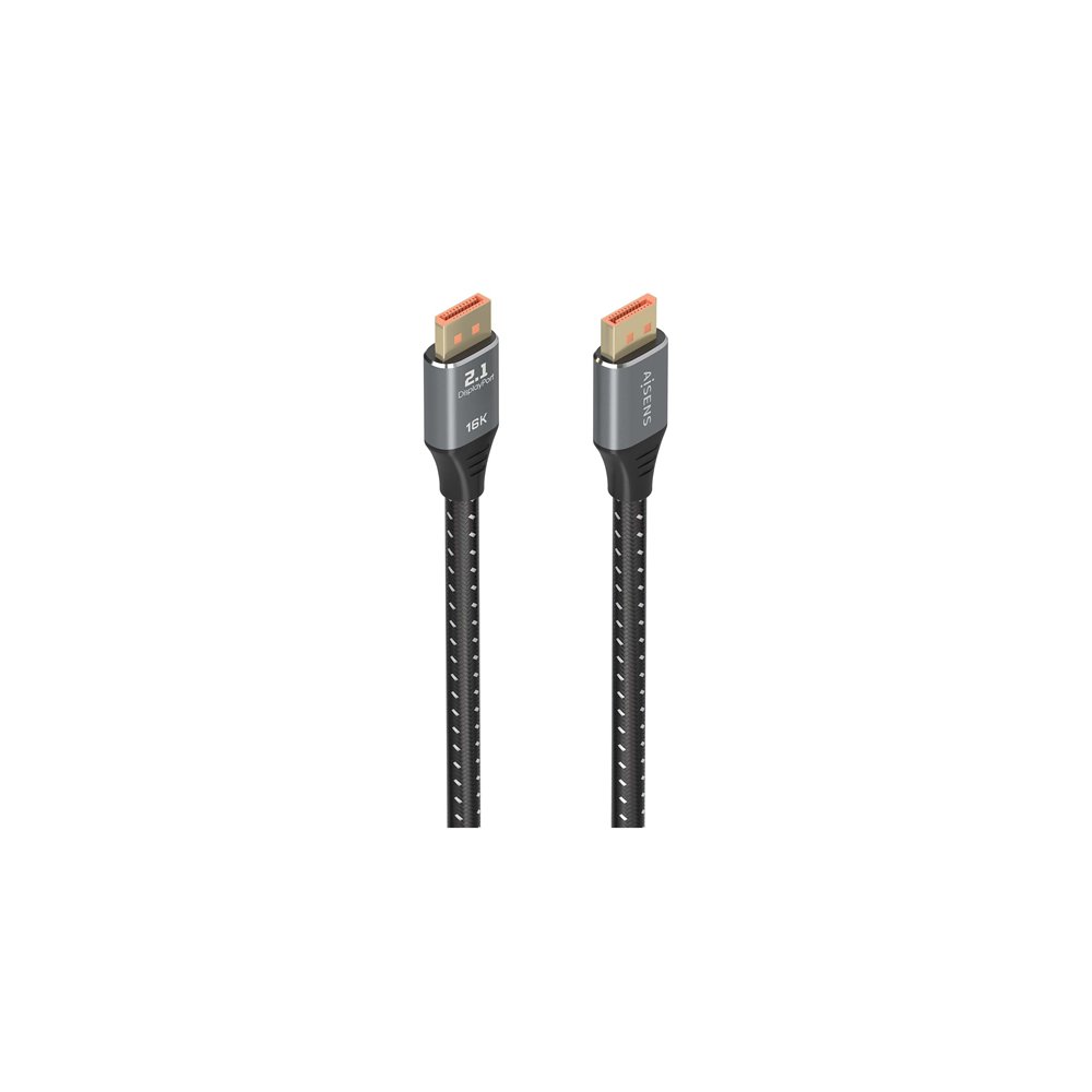 Aisens cable displayport v2.1 16k@60hz 80 gbps, dp/m-dp/m, negro, 1.0m