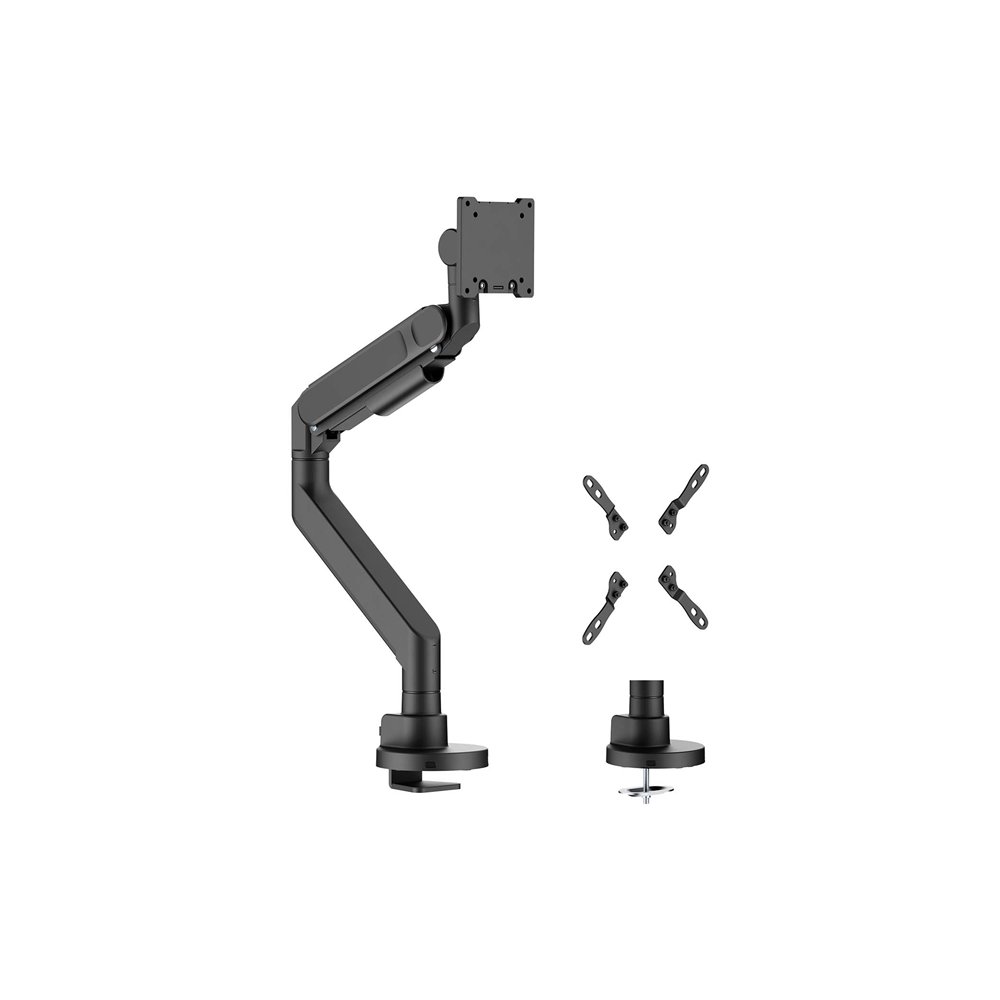 Aisens soporte de mesa pro contrapeso giratorio e inclinable para monitor/tv 27kg (3 pivotes, 1 brazo) de 24-57, negro