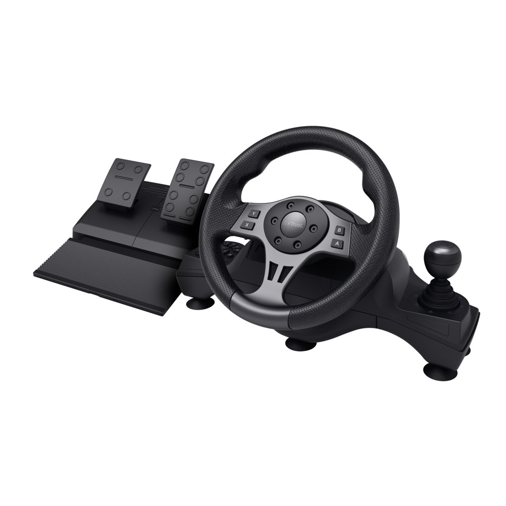 Trust gxt 289 movi negro usb volante + pedales nintendo switch, playstation 4, xbox one s, xbox one x, xbox series s, xbox serie