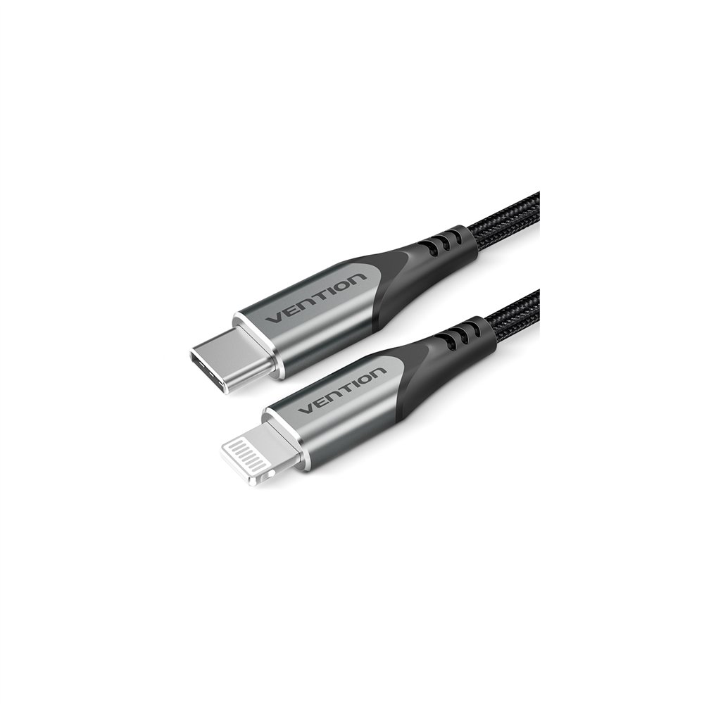 Vention cable usb 2.0 tipo-c lightning tachf/ usb tipo-c macho - lightning macho/ 1m/ gris