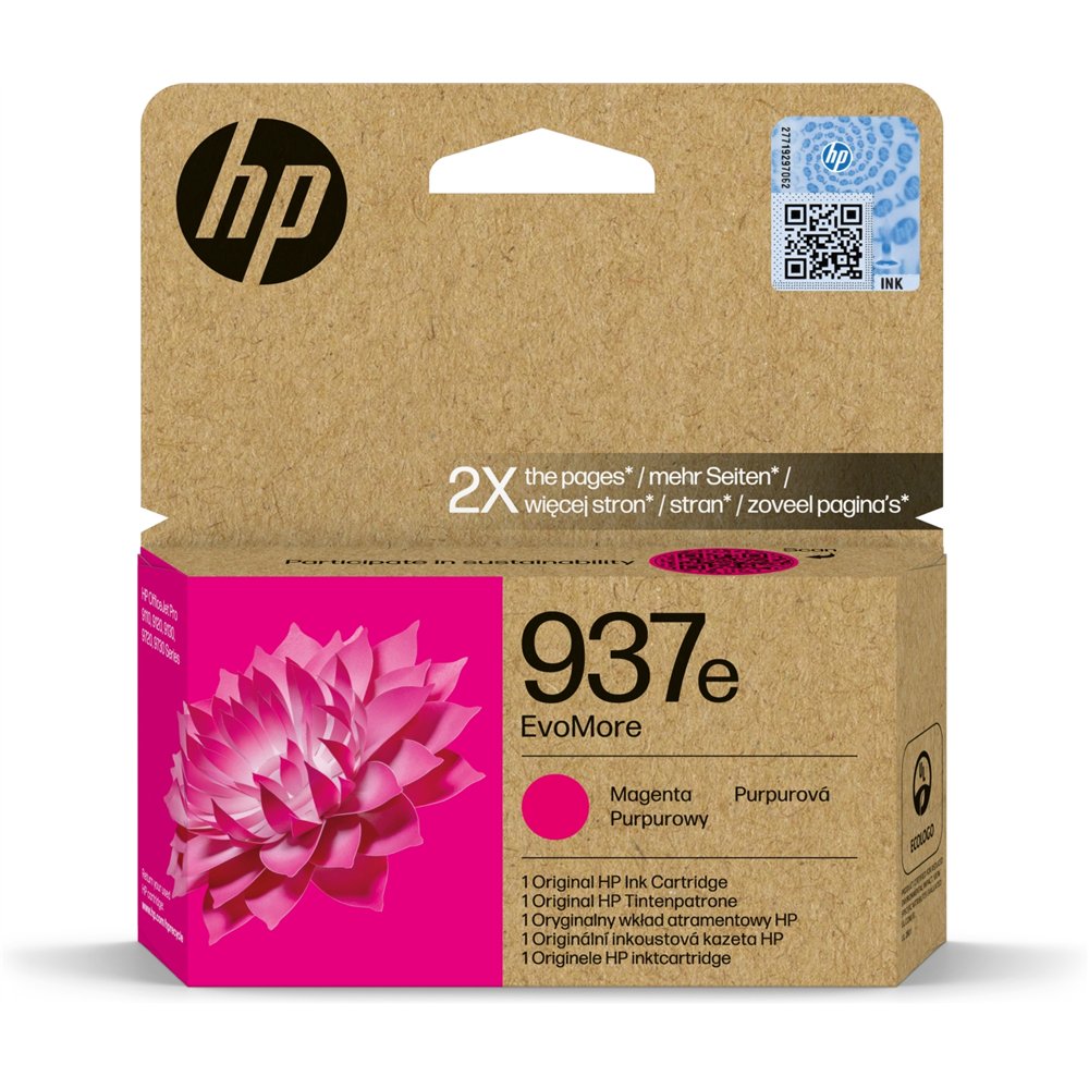 Hp 937e cartucho de tinta alta capacidad original evomore magenta