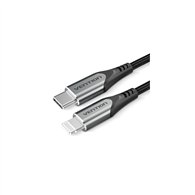 Vention cable usb 2.0 tipo-c lightning tachh/ usb tipo-c macho - lightning macho/ 2m/ gris y negro