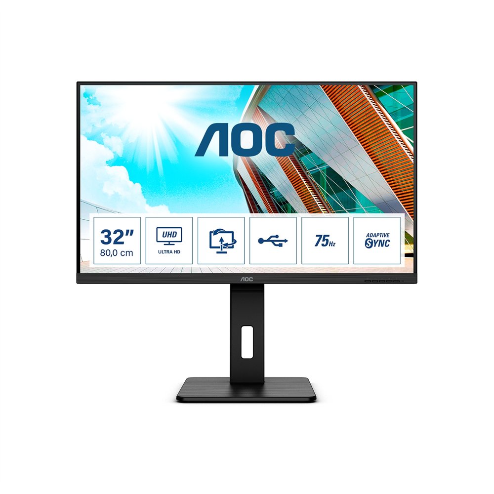 Aoc p2 u32p2 pantalla para pc 80 cm (315) 3840 x 2160 pixeles 4k ultra hd led negro
