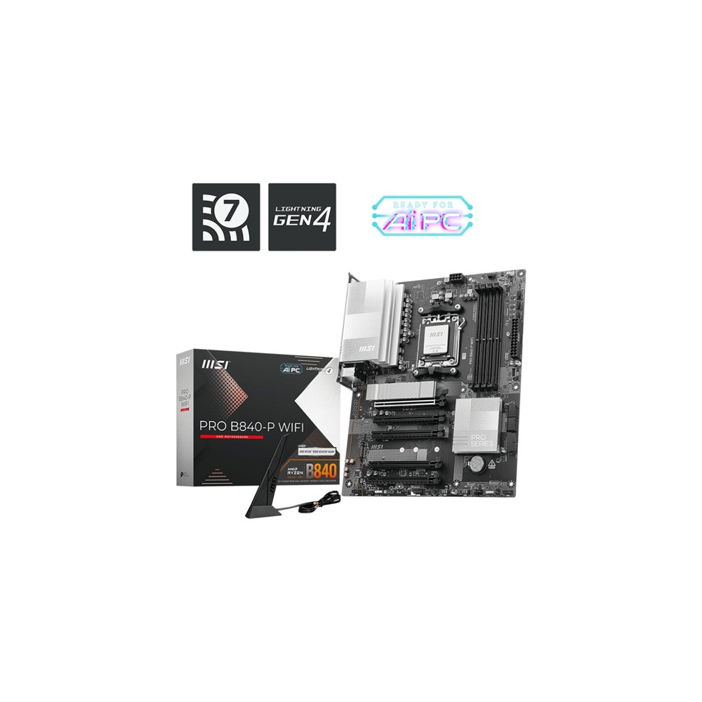 Msi pro b840-p wifi placa base amd b840 zócalo am5 atx