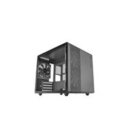 mars gaming mc-mpro negro, caja profesional compacta micro-atx, ventana lateral completa cristal templado, 3x ventiladores 120mm