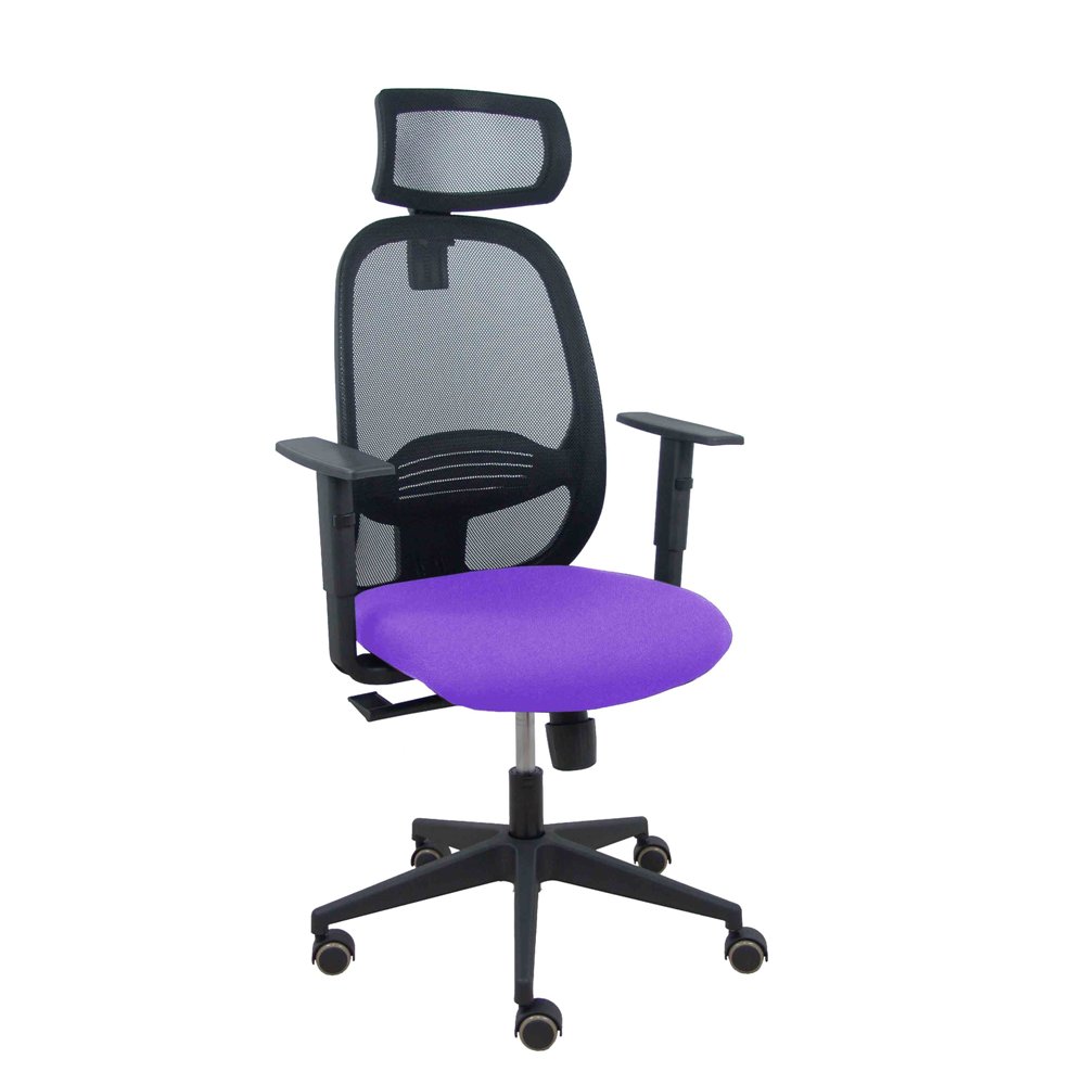 Piqueras y crespo silla cilanco negra malla negra asiento bali lila brazo regulable cabecero regulable