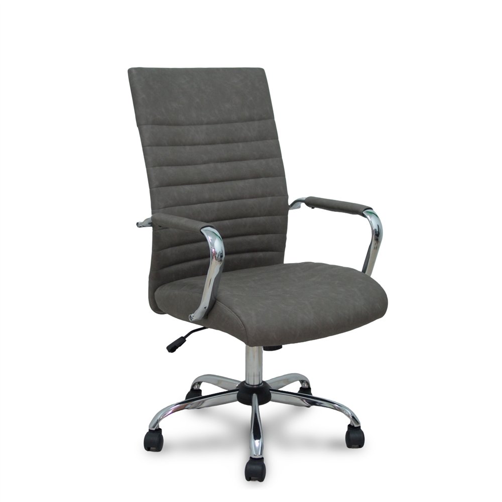 piqueras y crespo sillón opti527cr cromada basculante similpiel gris base cromada