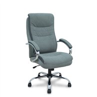 Piqueras y Crespo Sillón Opti533 basculante tapizado tela color gris base cromo ruedas nailon
