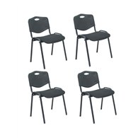 Piqueras y crespo pack 4 sillas iso mix respaldo negro asiento aran negro