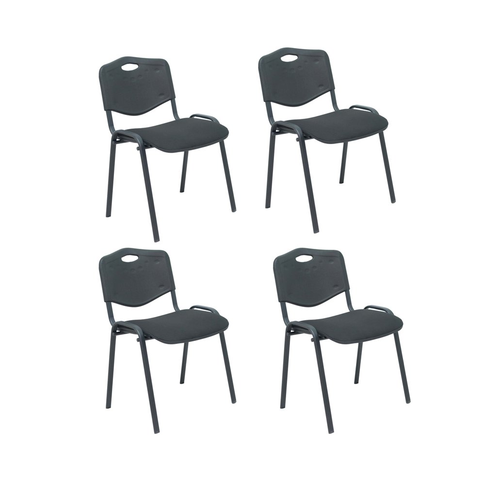 Piqueras y crespo pack 4 sillas iso mix respaldo negro asiento aran negro