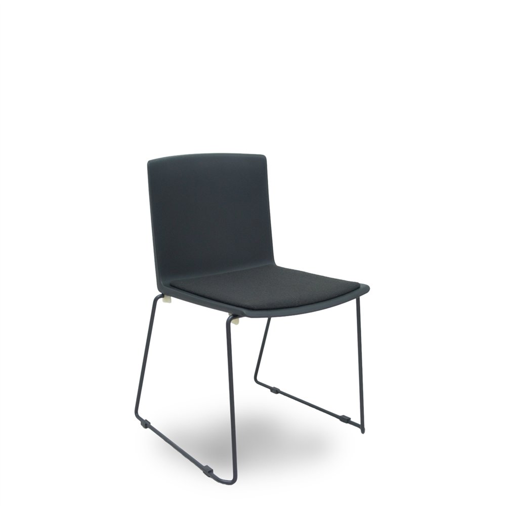 Piqueras y crespo pack 5 sillas opti523 pvc negro asiento tela color negro