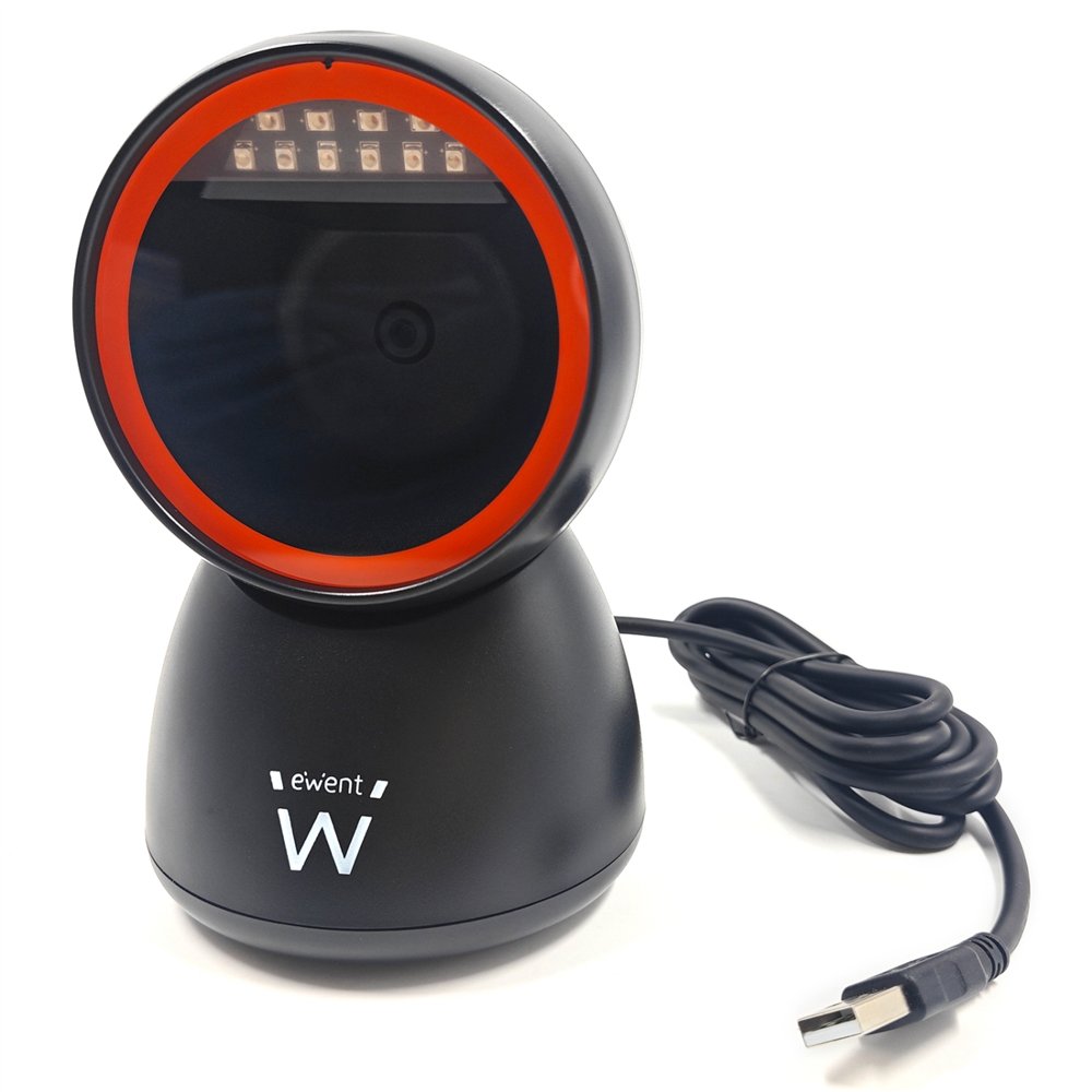 ewent ew3450 lector de código de barras lector de códigos de barras fijo 1d/2d cmos negro