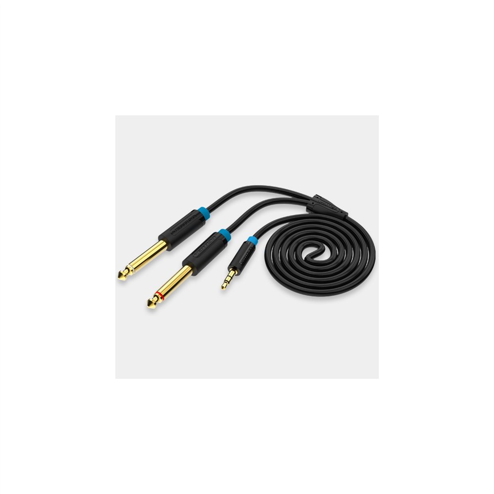 Vention cable estéreo bacbf/ jack 3.5 macho - 2x jack 6.5 macho/ 1m/ negro