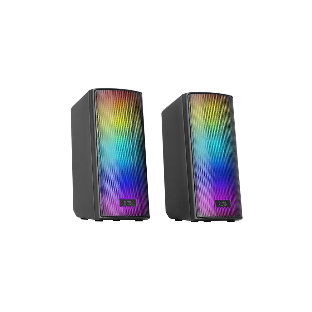 Mars gaming msrgb2, altavoces bluetooth 5.3 15w, procesador de sonido dsp, iluminaciã³n rgb dinã¡mica, frontal total mesh, altav