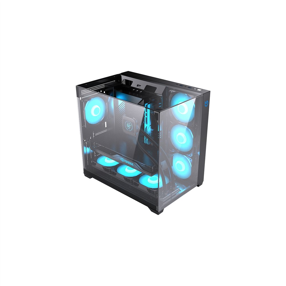 Hiditec chasis atx gaming sky black usb 3.1 type-c