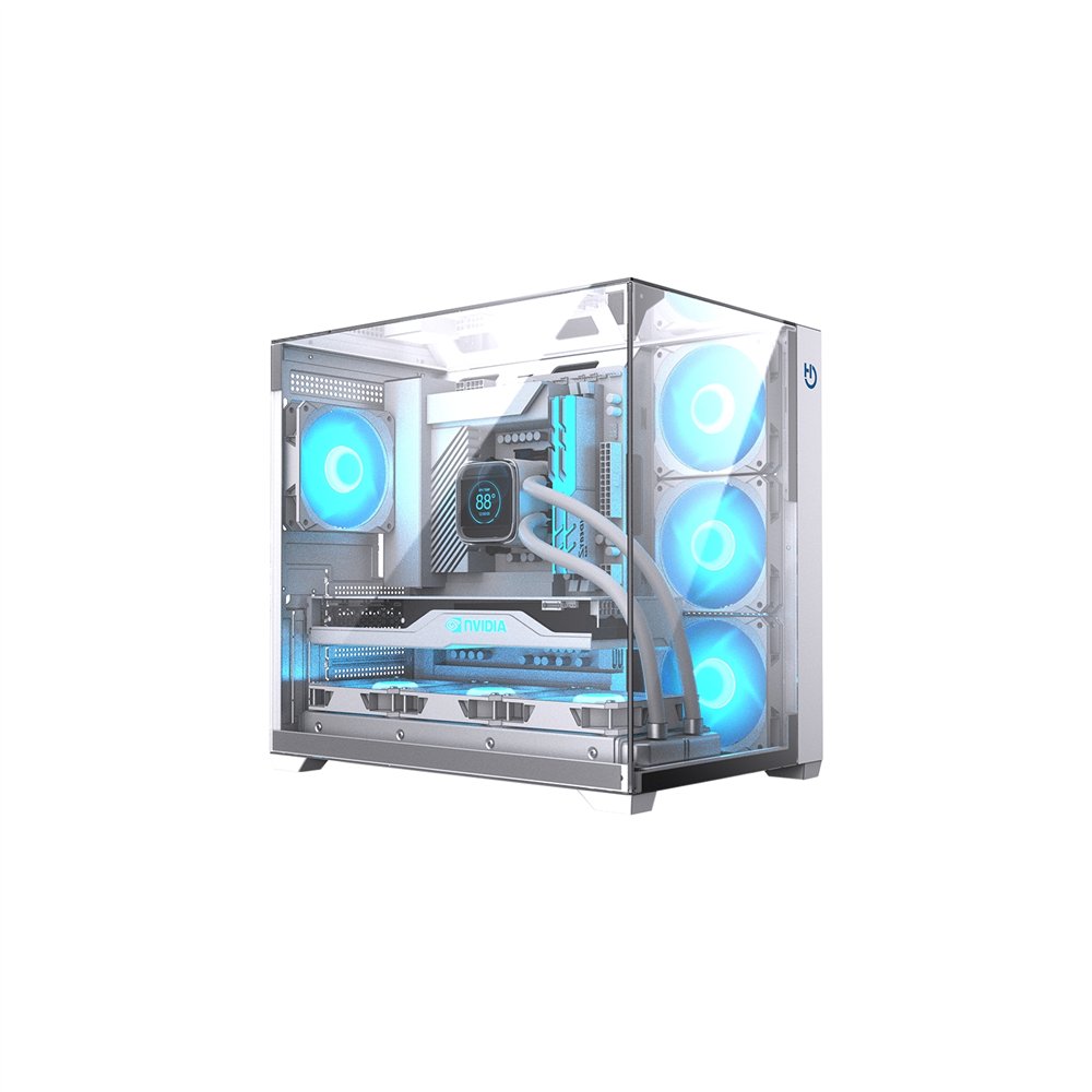 Hiditec chasis atx gaming sky white usb 3.1 type-c