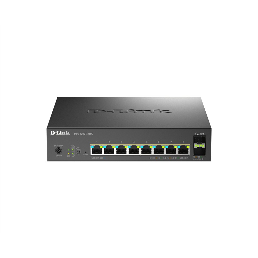 D-link dms-1250-10spl gestionado 2.5g ethernet (100/1000/2500) energã­a sobre ethernet (poe) negro