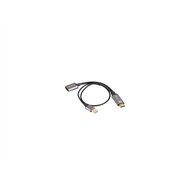 lanberg ad-hd-dp-02 adaptador de cable de vídeo 0,2 m hdmi tipo a (estándar) displayport plata