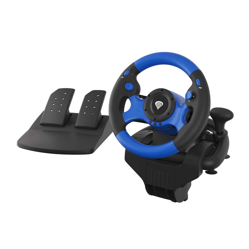 Genesis seaborg 350 negro, azul usb volante + pedales nintendo switch, pc, playstation 4, playstation 3, xbox 360, xbox one, xbo