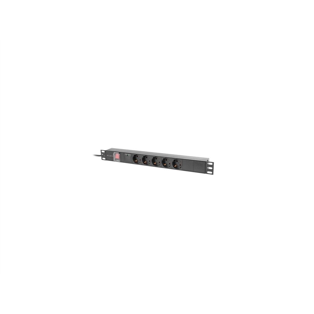 Lanberg pdu-05f-0200-bk unidad de distribución de energía (pdu) 5 salidas ac 1u negro