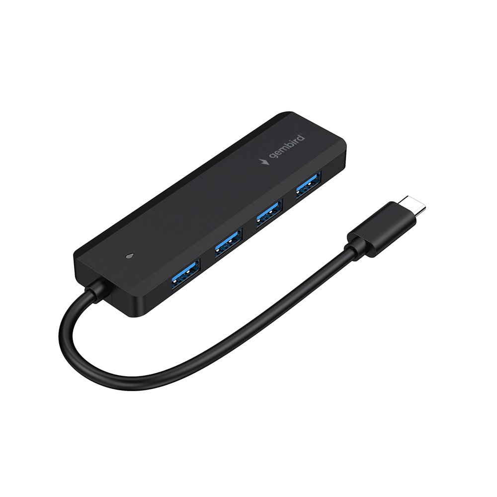 Gembird uhb-cm-u3p4p-01 hub de interfaz usb 3.2 gen 1 (3.1 gen 1) type-c negro