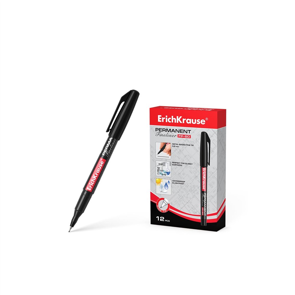 Erichkrause fp-50 rotulador de punta fina fino negro 12 pieza(s)