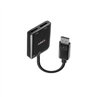 Lindy 38430 hub de interfaz displayport 21600 mbit/s negro