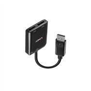 Lindy 38430 hub de interfaz displayport 21600 mbit/s negro