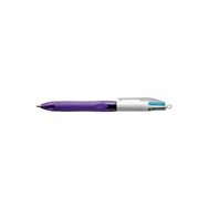 Bic 4 colours grip azul, verde, rosa, púrpura bolígrafo de punta retráctil con pulsador medio 12 pieza(s)