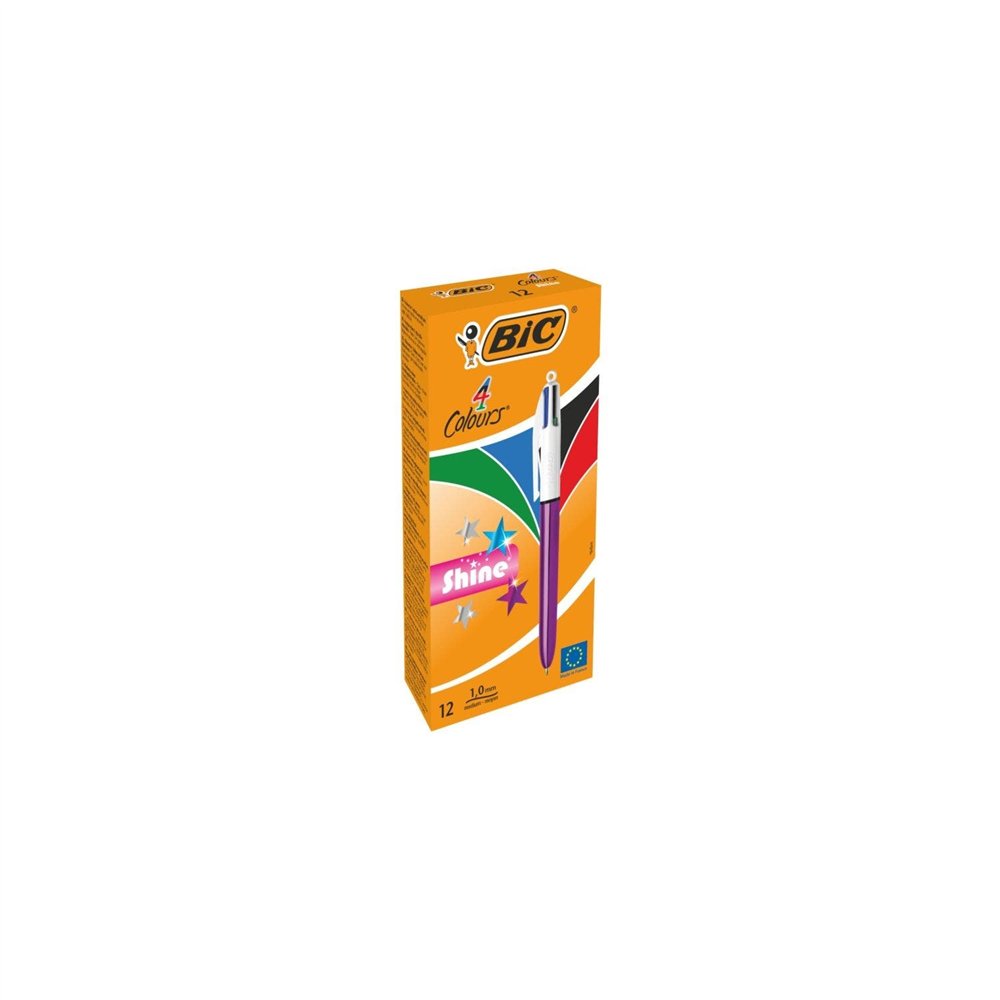 Bic 4 colours shine multicolor bolígrafo multifunción medio 12 pieza(s)