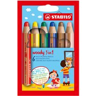 stabilo woody 3 in 1 multicolor 6 pieza(s)