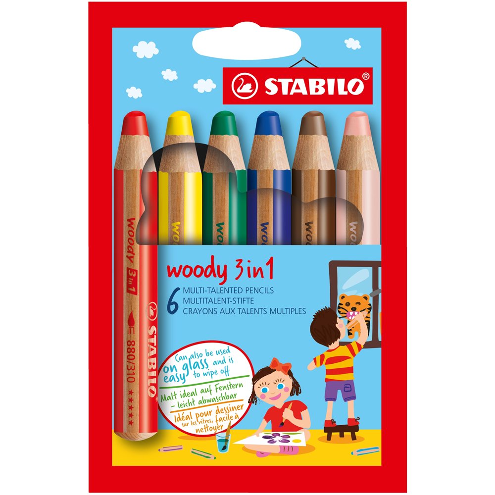 Stabilo woody 3 in 1 multicolor 6 pieza(s)