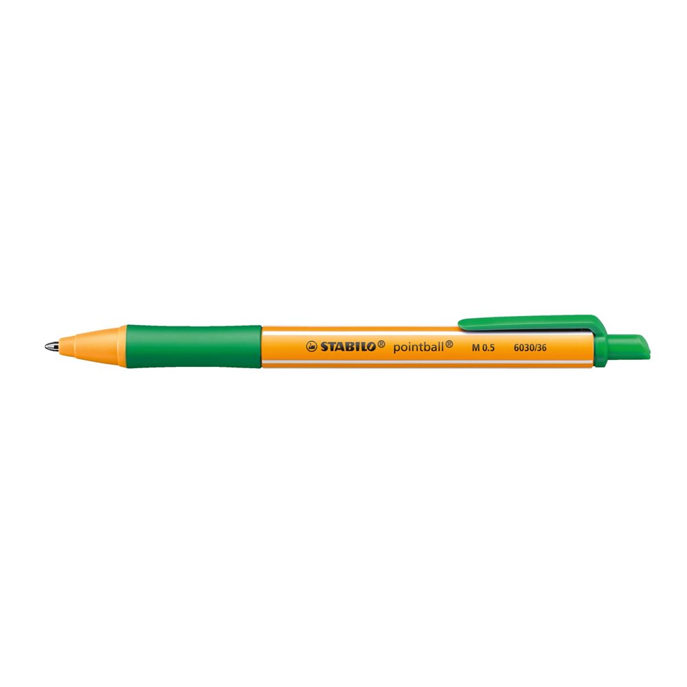 Stabilo pointball verde bolígrafo de punta retráctil con pulsador 1 pieza(s)