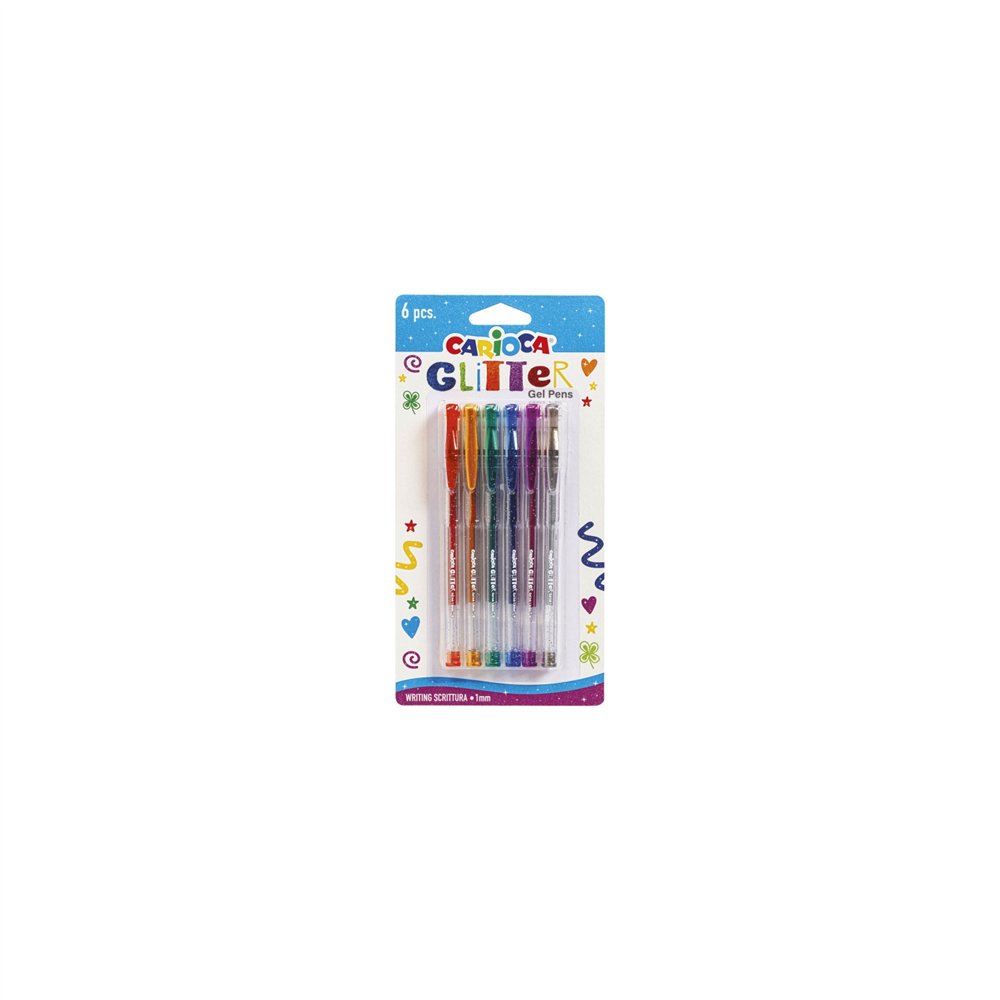 Carioca 42165 bolígrafo azul, verde, gris, naranja, rosa, rojo bolígrafo de punta retráctil con pulsador 6 pieza(s)