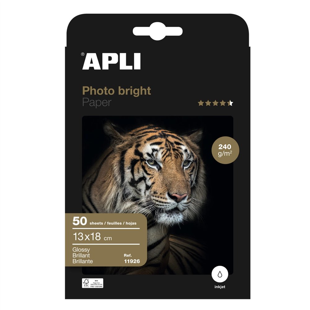 Apli 11926 papel fotográfico blanco brillo