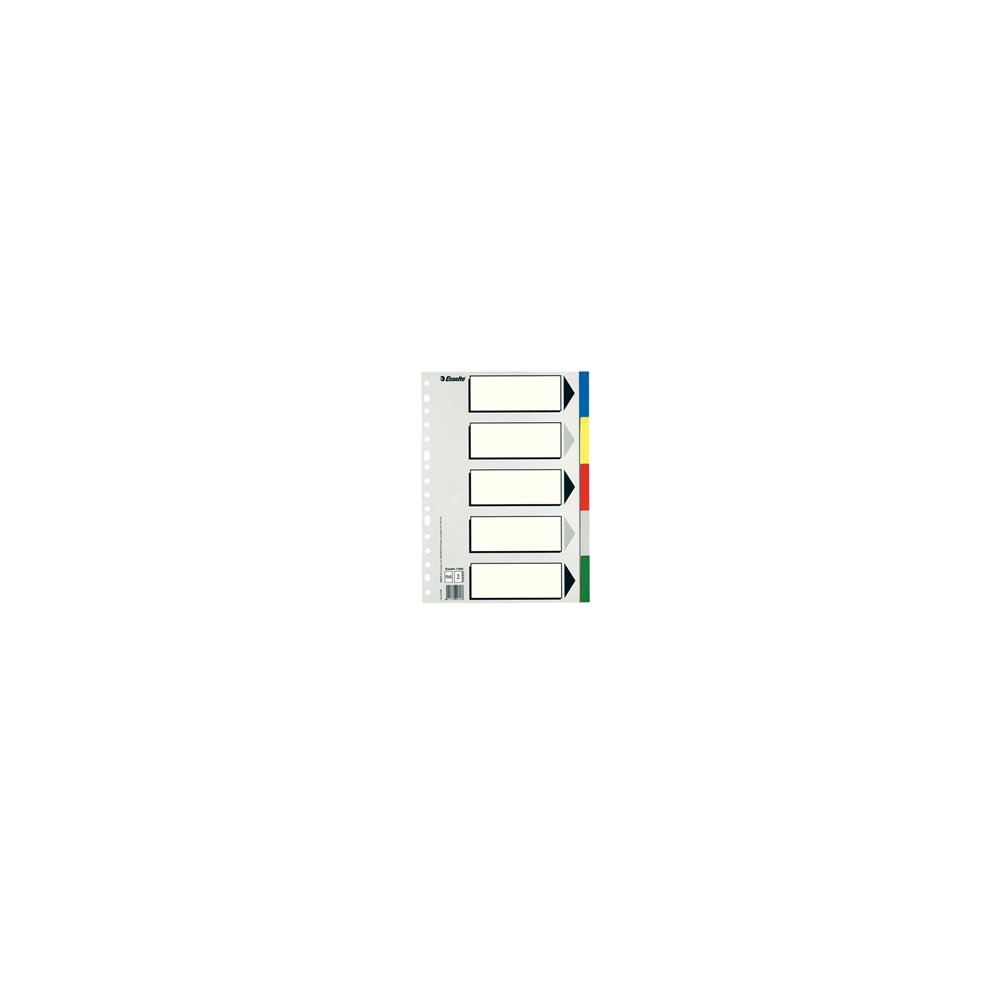 Esselte 11609 lengüeta de índice separador en blanco con pestaña cartón, polipropileno (pp) multicolor