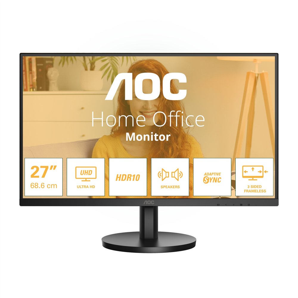 aoc b3 u27b3a pantalla para pc 68,6 cm (27") 3840 x 2160 pixeles 4k ultra hd lcd negro