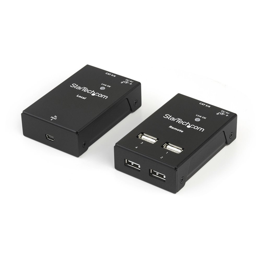 Startech.com extensor alargador usb 2.0 de 4 puertos por cable cat5 o cat6 - extensor compacto usb 2.0 por ethernet - hasta 40 m