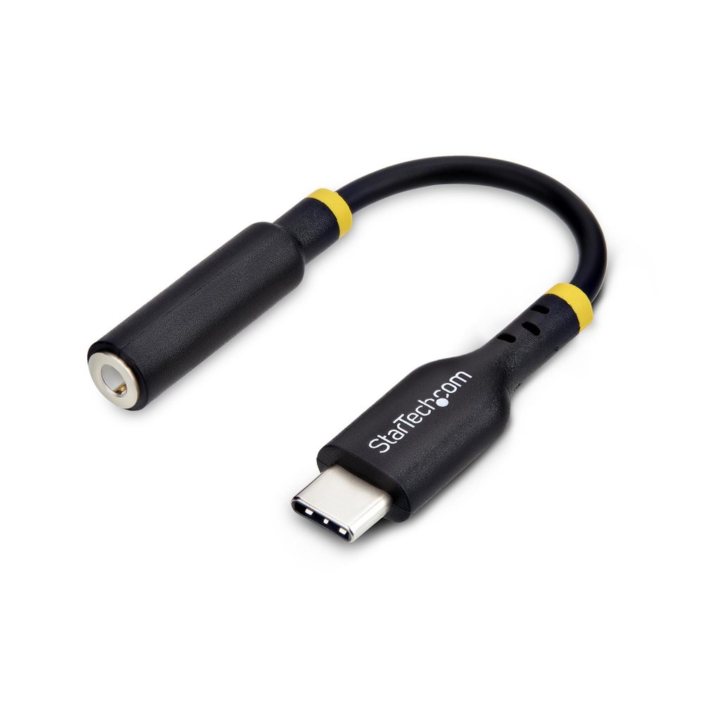 Startechcom adaptador de audio usb-c a 35mm trrs minijack - adaptador de audio usb tipo c para auriculares con micrófono - dac d