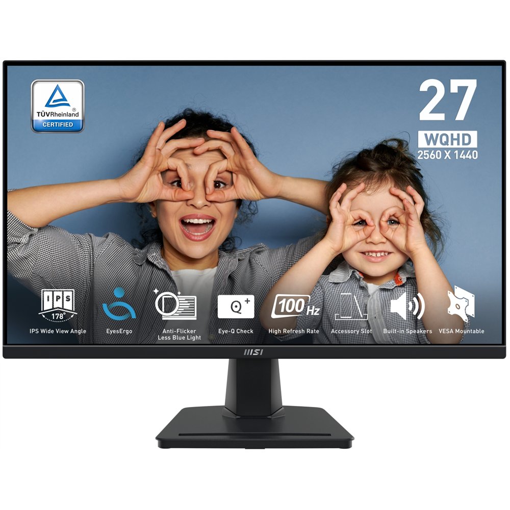 MSI Pro MP275Q pantalla para PC 686 cm (27) 2560 x 1440 Pixeles Wide Quad HD LED Negro