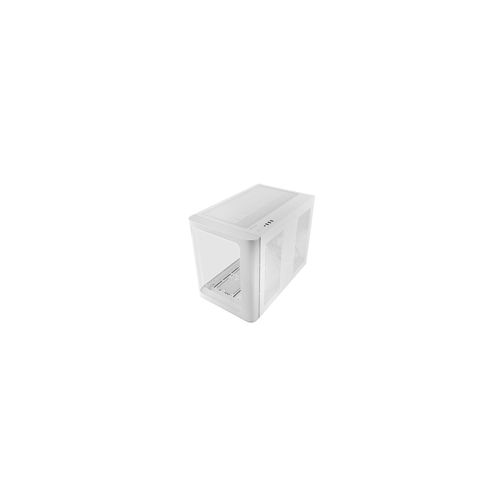 Mars gaming mc-fusionm, caja gaming micro-atx, ventana lateral y frontal curvo de cristal templado continuo, minitorre pc doble 