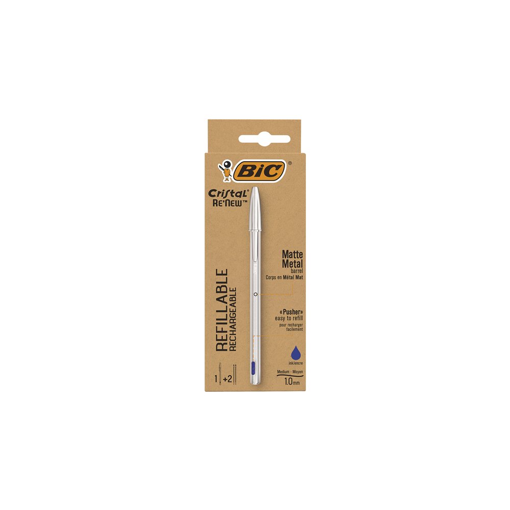 Bic cristal renew azul bolígrafo 1 pieza(s)