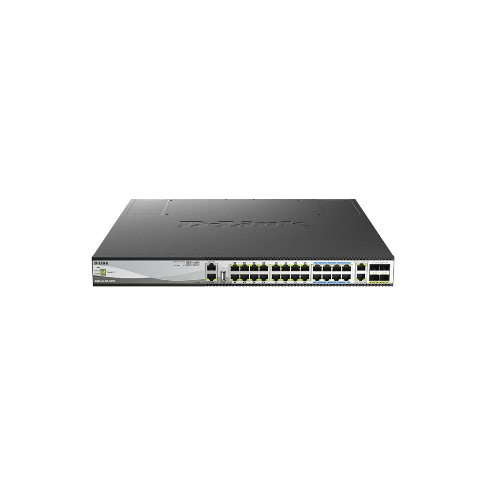 d-link dms-3130-30ps switch gestionado l3 2.5g ethernet (100/1000/2500) energía sobre ethernet (poe) 1u negro