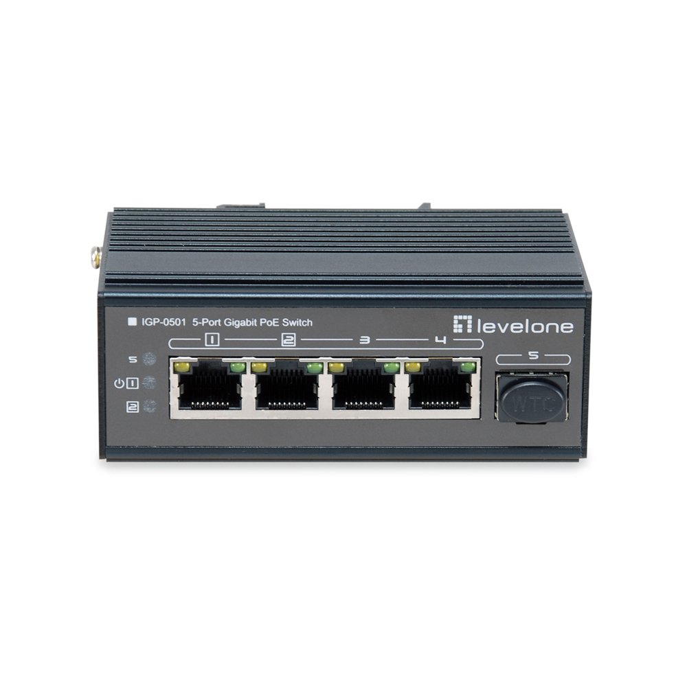 Levelone igp-0501 switch gigabit ethernet (10/100/1000) energã­a sobre ethernet (poe) negro