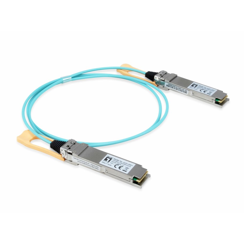 levelone aoc-0501 red modulo transceptor fibra óptica 103100 mbit/s qsfp28 850 nm