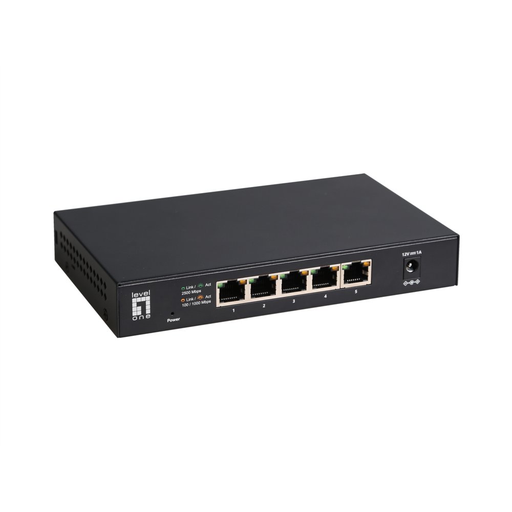 Levelone geu-0525 switch no administrado 2.5g ethernet (100/1000/2500) negro