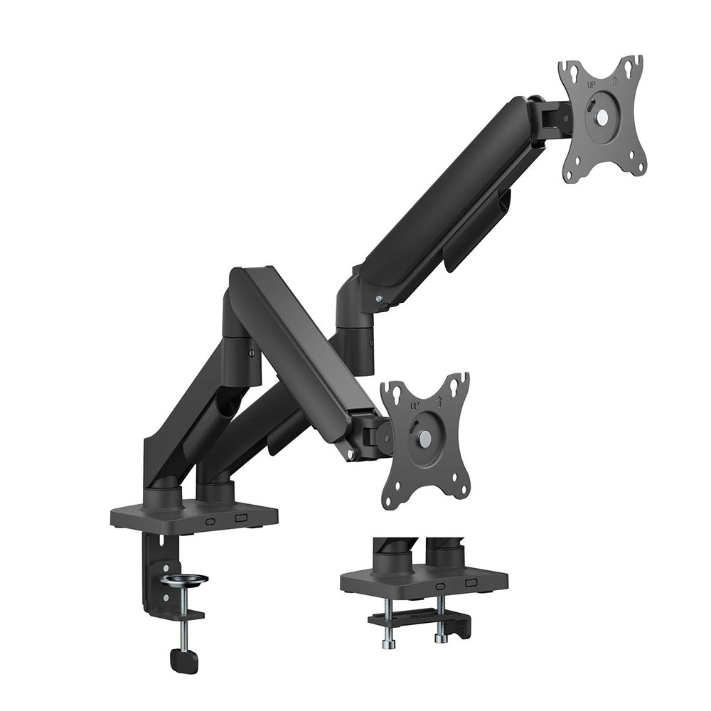Aisens soporte de mesa eco contrapeso giratorio e inclinable para monitor/tv 9kg (3 pivotes, 2 brazos) de 17"-32", negro