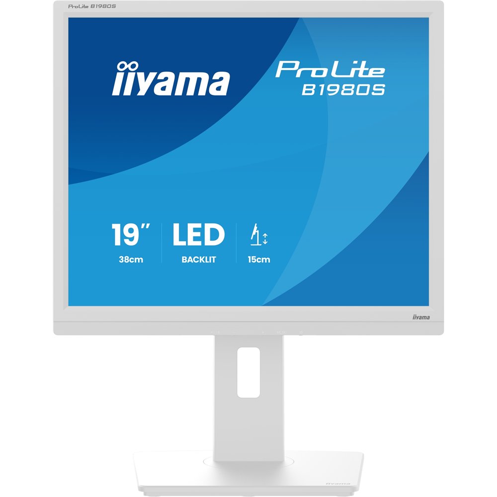 Iiyama prolite b1980s-w1 pantalla para pc 48,3 cm (19") 1280 x 1024 pixeles svga led blanco