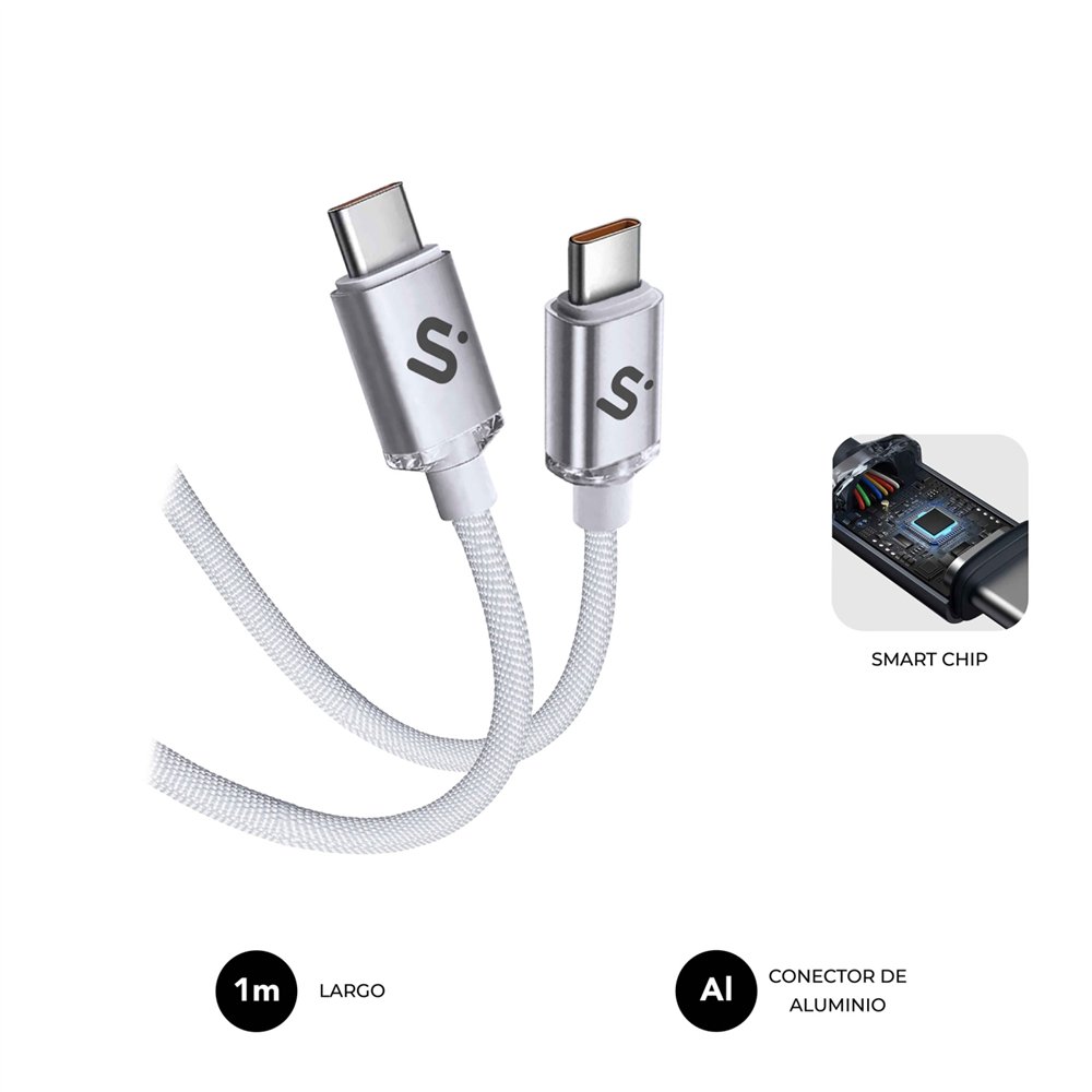 Subblim cable optimus 60w c-c 1m white