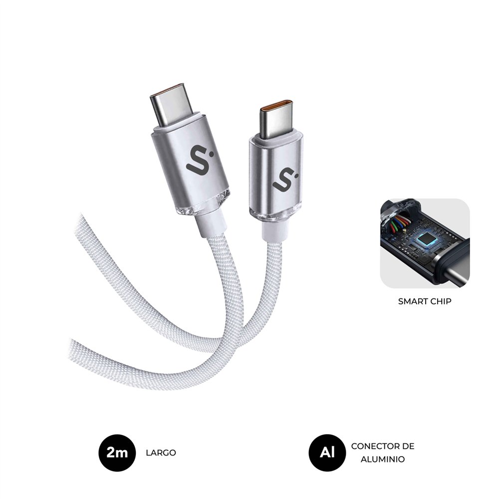 Subblim cable optimus 60w c-c 2m white